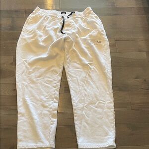 Classic White Unisex Sweatpants with Drawstring